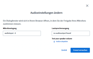 BigBlueButton Audioeinstellungen
